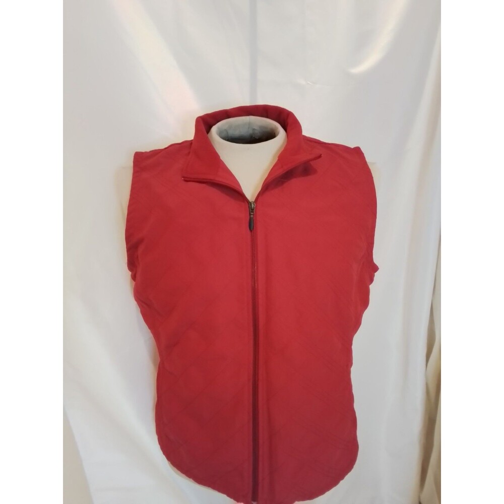 WOMEN'S RED QUILTED COLUMBIA VEST. SZ XL. (#2700)